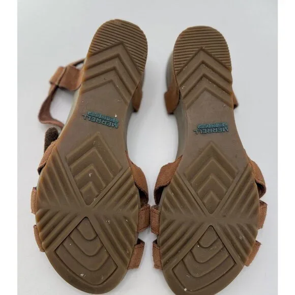 Merrell Women’s "Tortoise Shell" Leather Slight Wedge Slingback Sandal Sz 9/40 - Picture 13 of 13